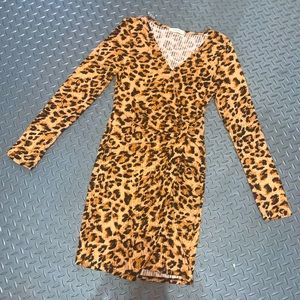 Cheetah knot wrap dress